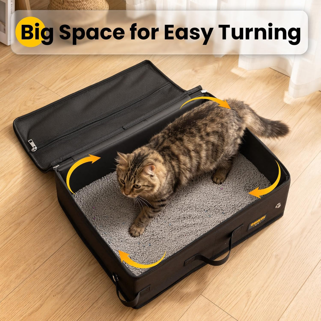 Conlun Portable Cat Litter Box for Travel, Foldable Leak-Proof