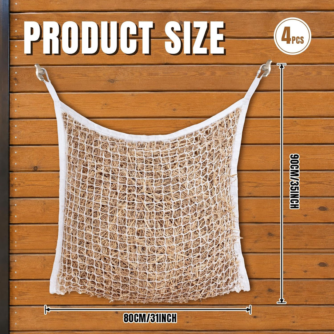 Slow Feed Hay Nets for Horses, Large Capacity Hay Bags, 2 Pack