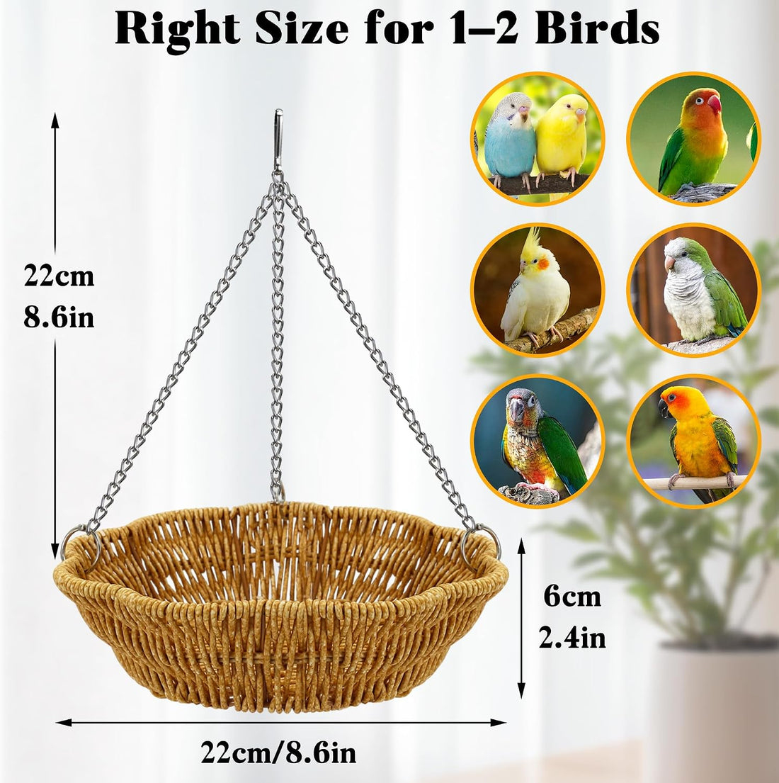 Jevnd 20Pcs Bird Foraging Toy Set with Hanging Basket