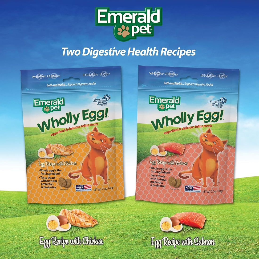 Emerald Pet Wholly Egg Cat Treats for Digestive Health