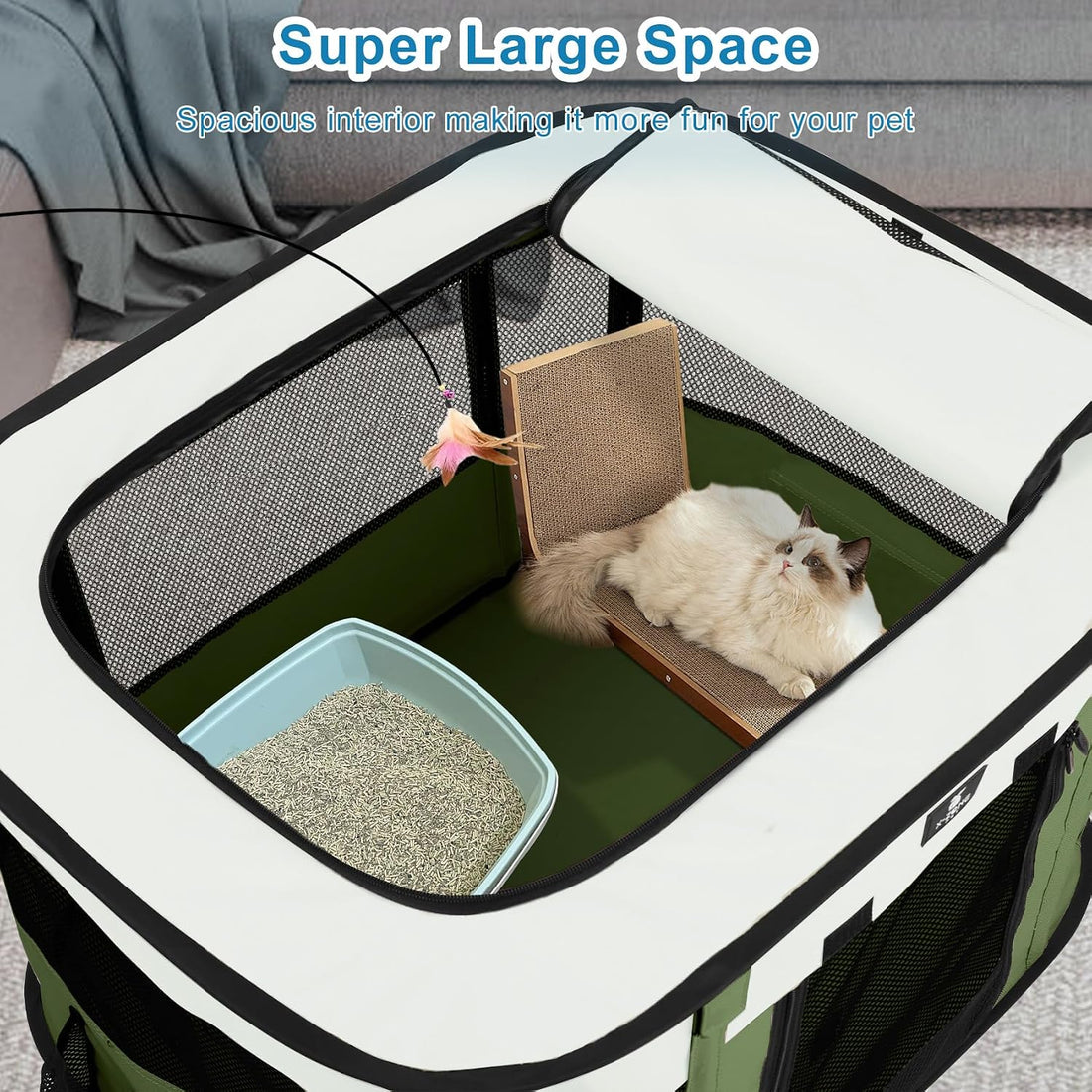 X-ZONE PET Dog Playpen, Puppy Cat Play Pen Portable Foldable
