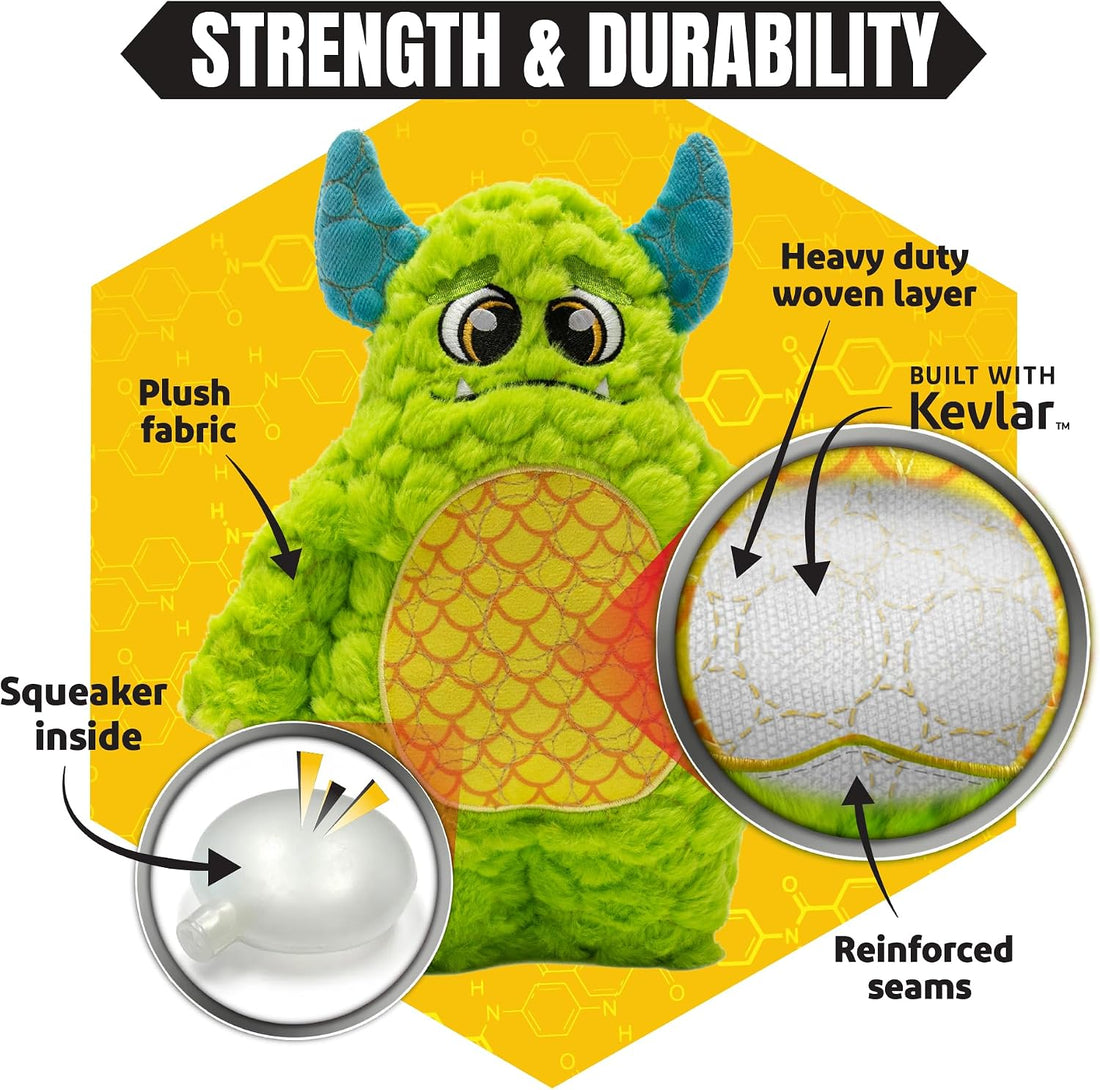 Bite Force Dog Toy - Large Durable & Strong Plush Green Monster Dog