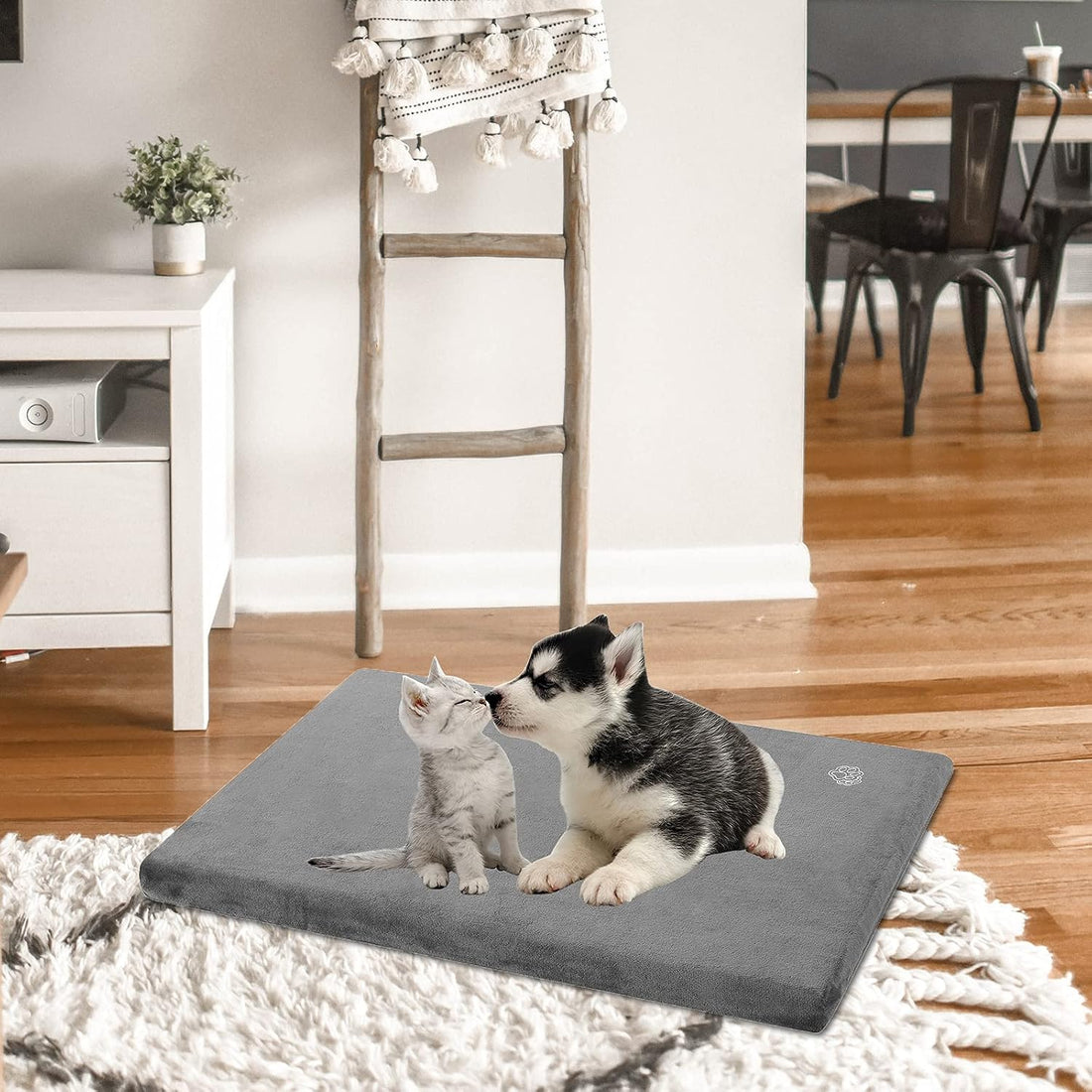 EMPSIGN Dog Bed Mat Crate Pad Mattress, Ultra Soft Pet Kennel, Grey