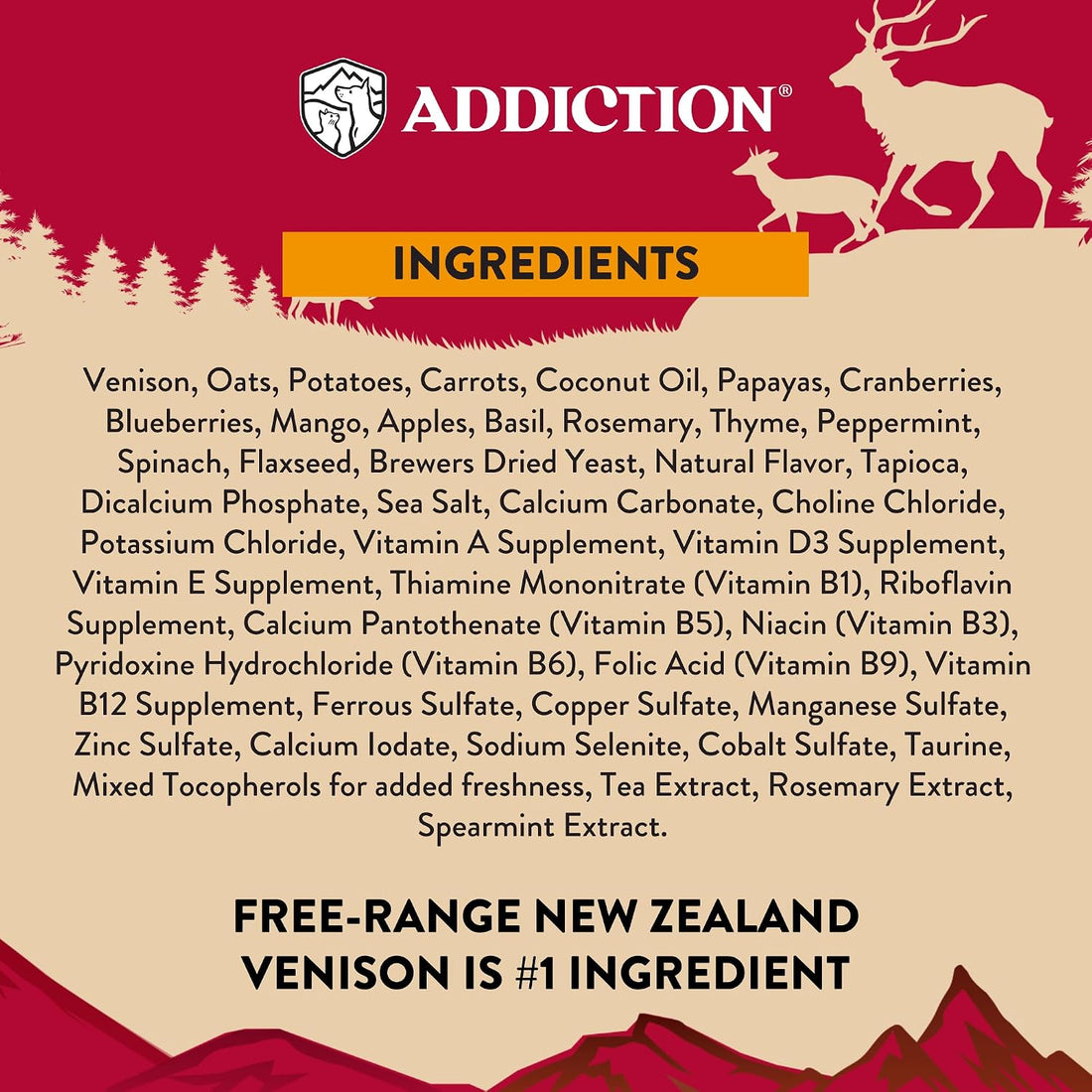Addiction Homestyle Venison & Cranberry Dinner Air-Dried Grain-Free