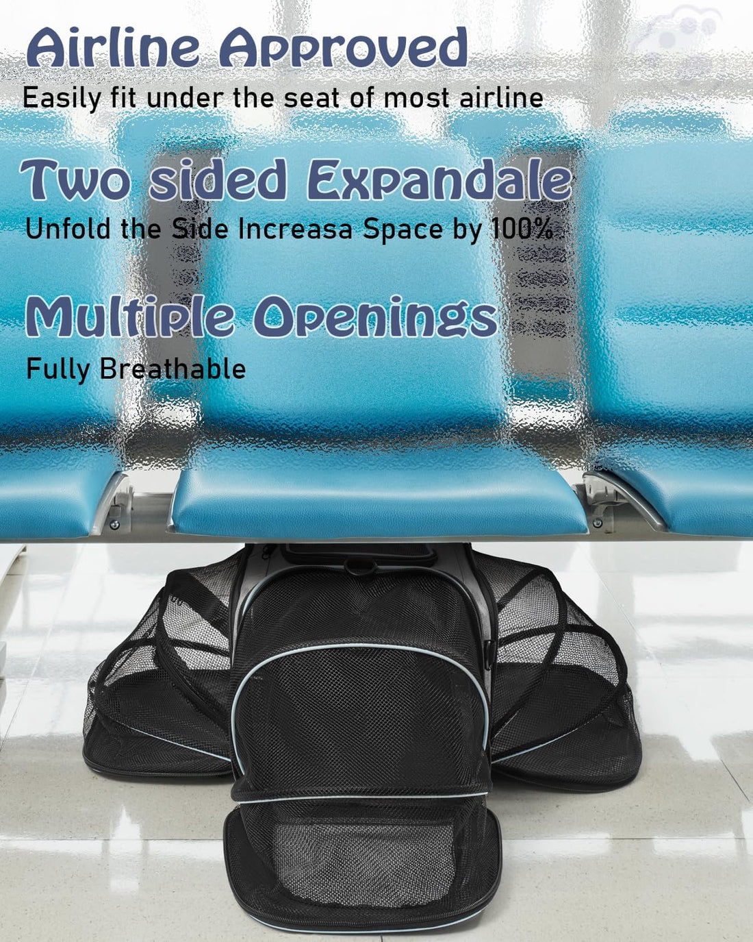 Siivton Cat Carrier,4 Sided Expandable Pet Carrier
