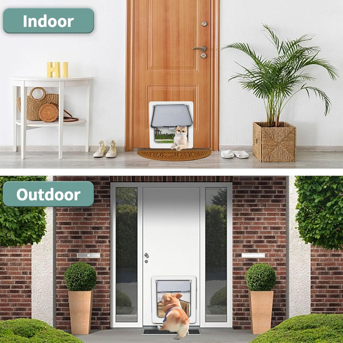 Lessmon Large Magnetic Locking Dog Door, 16.9x14in, Size L