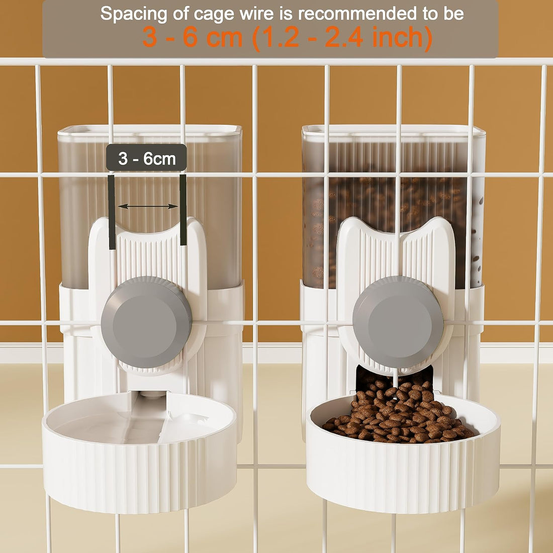 Lemtrflo Rabbit Water Dispenser, Cage Automatic Hanging Bunny Feeder
