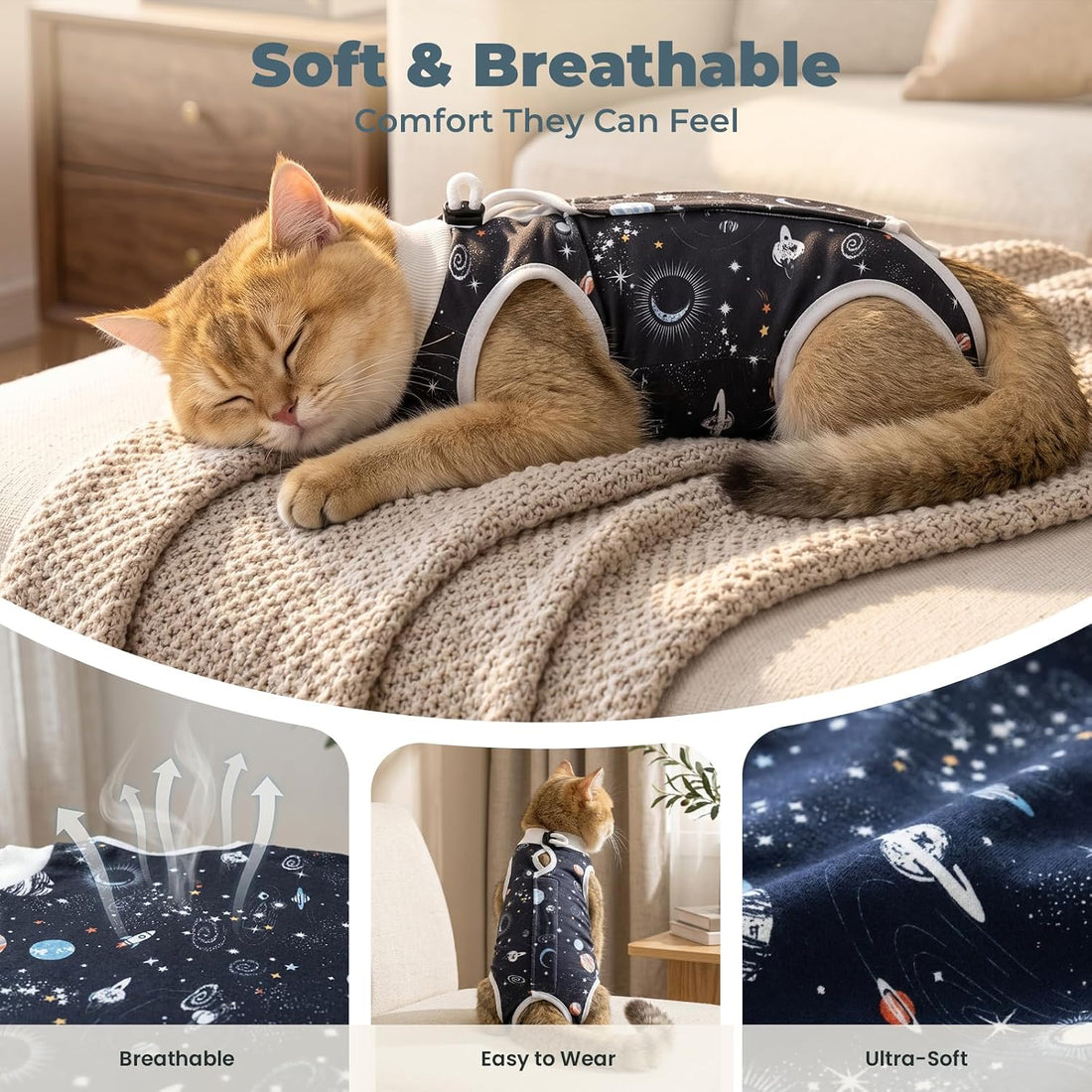 Avont 2-Pack Cat Recovery Suit for Spay Healing -Space M 2026 New