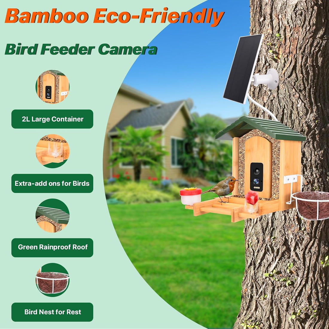 Smart Bird Feeder with Camera Solar Powered