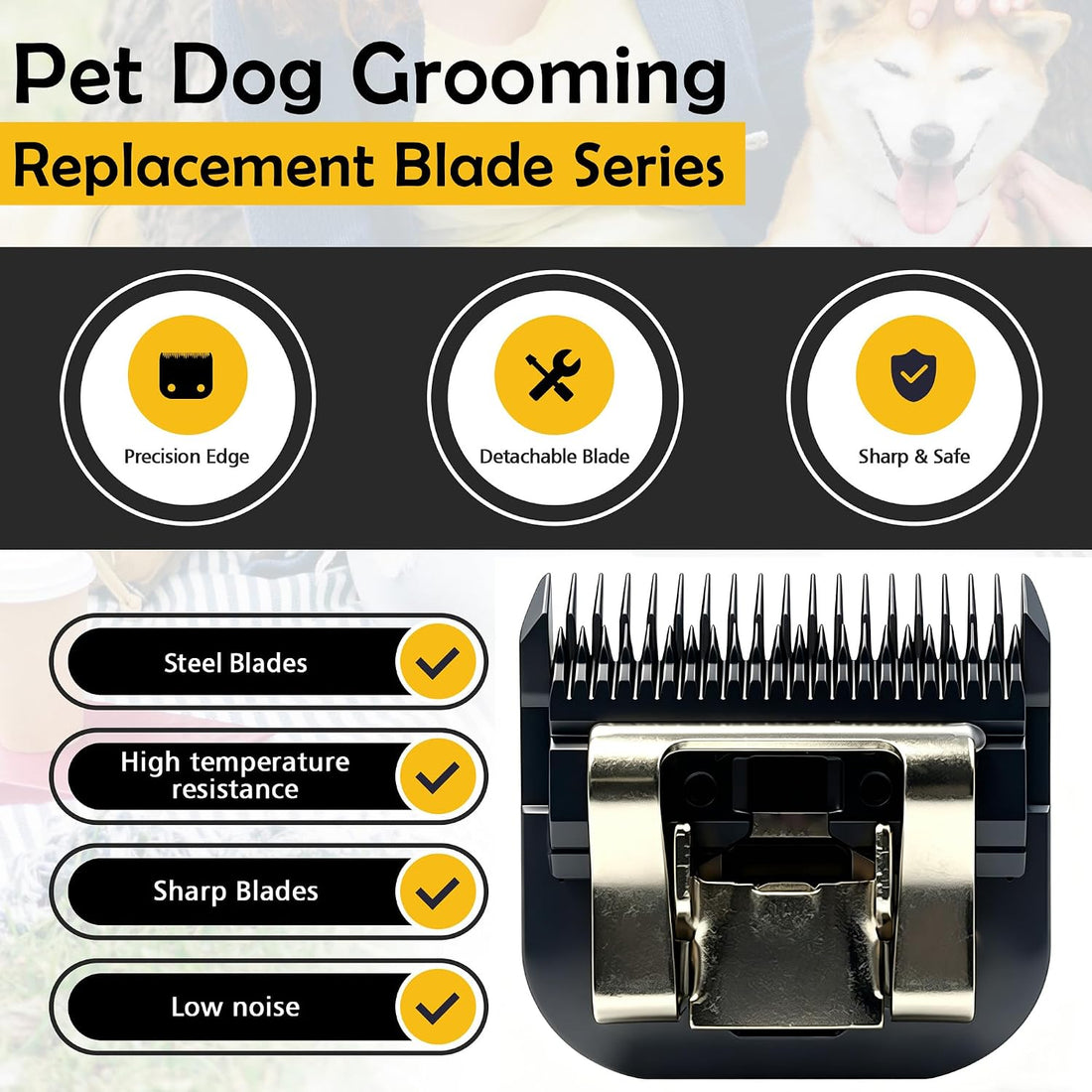 5FC Pet Dog Grooming Steel Blades Compatible with Andis Wahl Oster