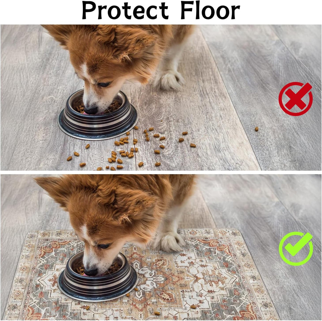 Pet Food Mats for Floor, Absorbent Dog Mat for Food and Water