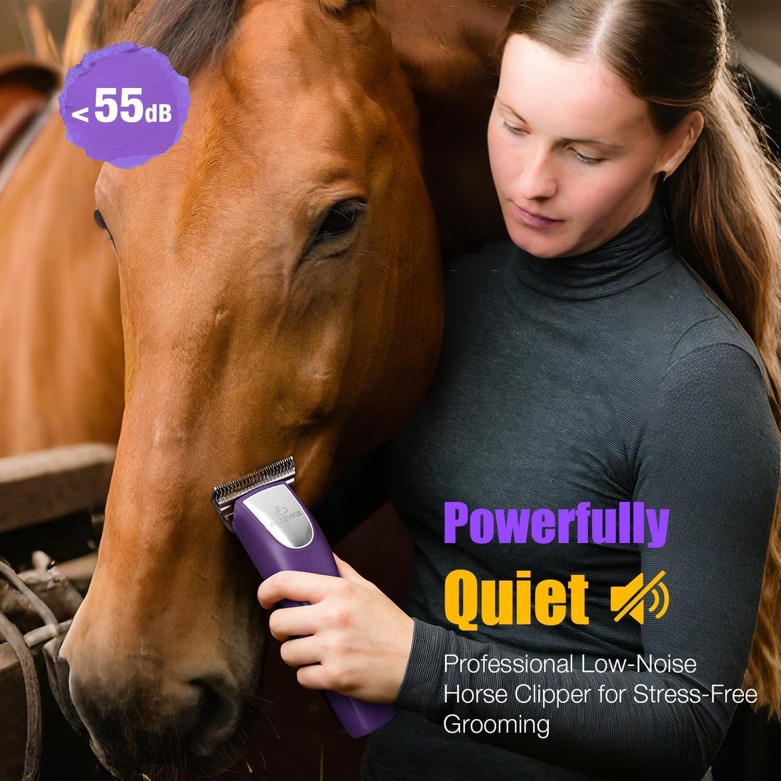 Professional Horse Clippers Cordless Detachable Wide Blade 2 Speed