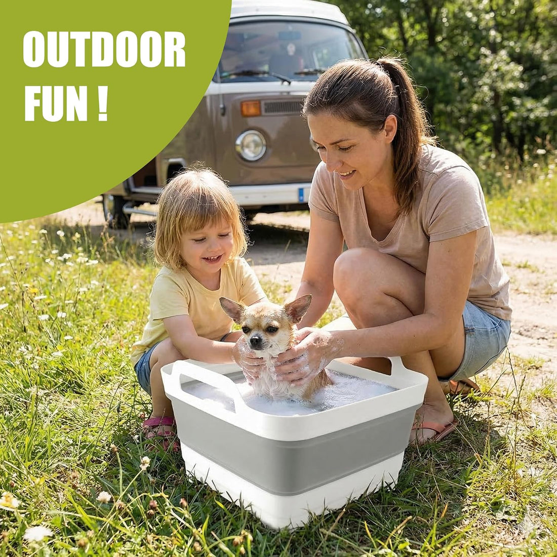 Collapsible Puppy Cat Bath Tub: Portable Small Dog Kitten Shower Tub