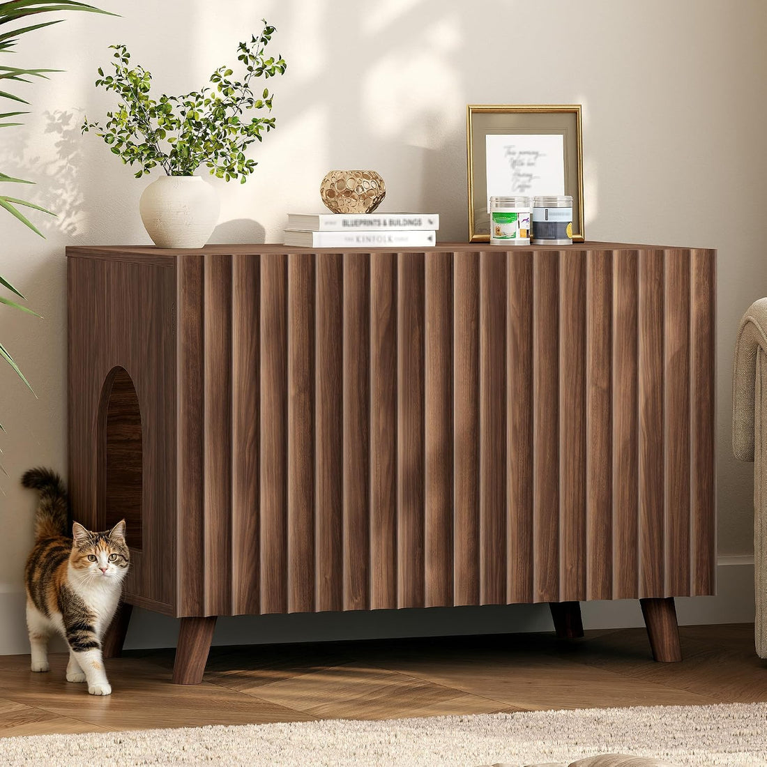 Hzuaneri 31.5 Inches Cat Litter Box Enclosure