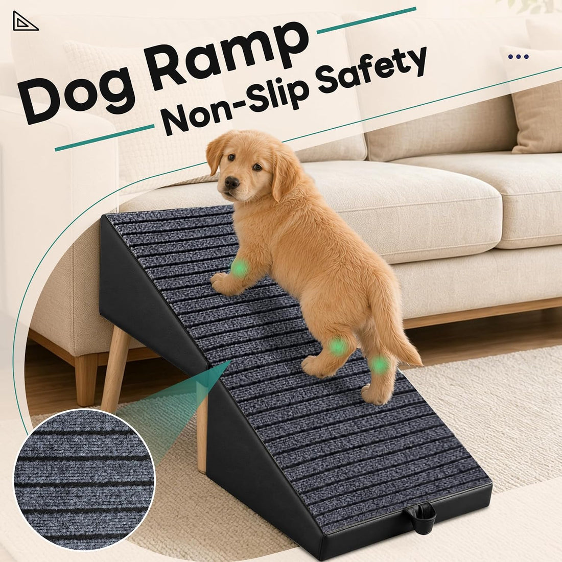 2-in-1 Foldable Dog Ramp Ottoman for Couch