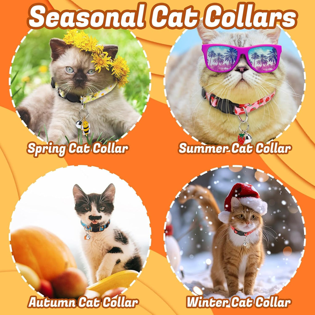 18 Pcs Holiday Cat Collars 4th of July Cat Collars Breakaway