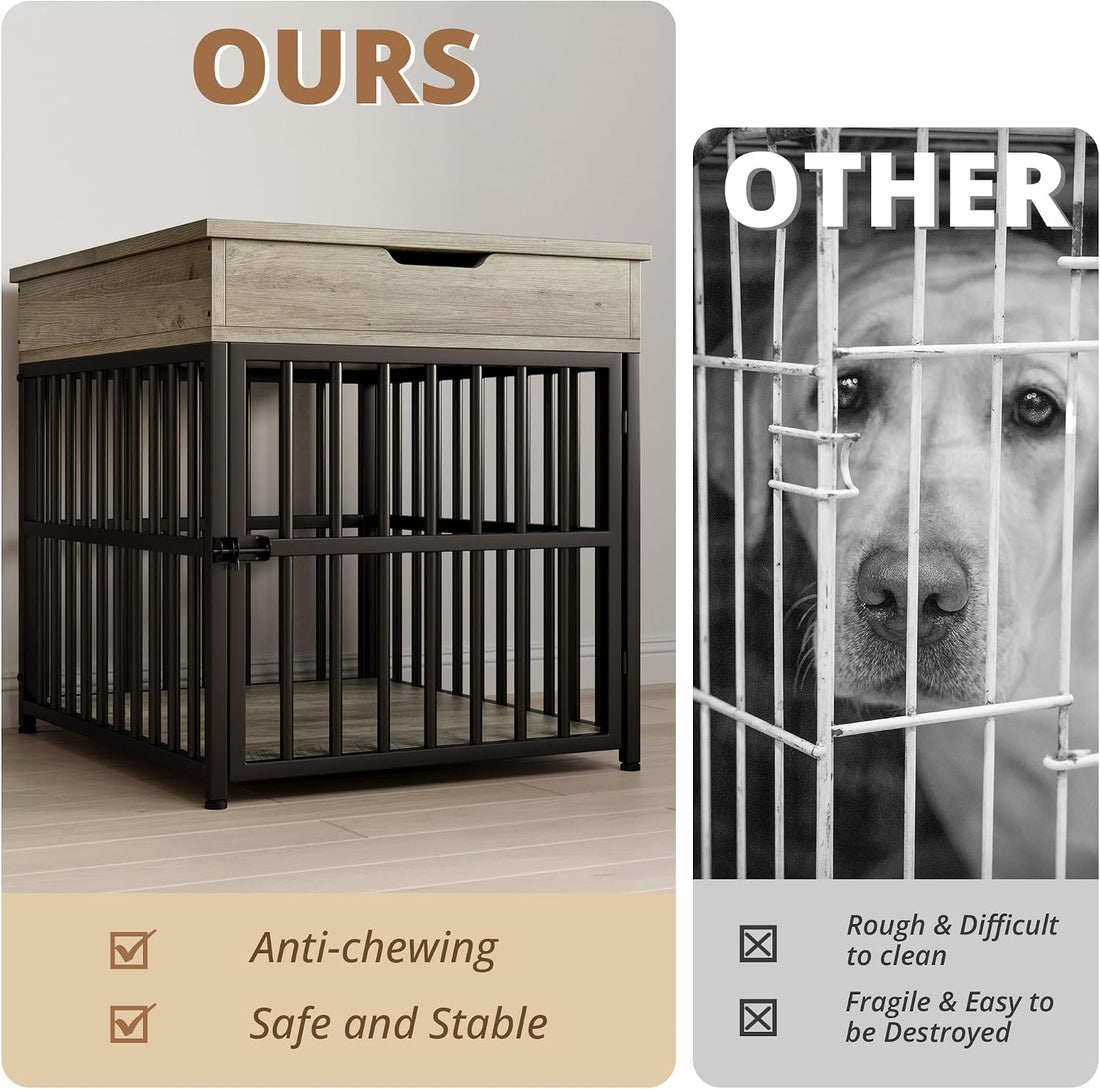 IRONCK Dog Crate Furniture for Small Dogs, Gray
