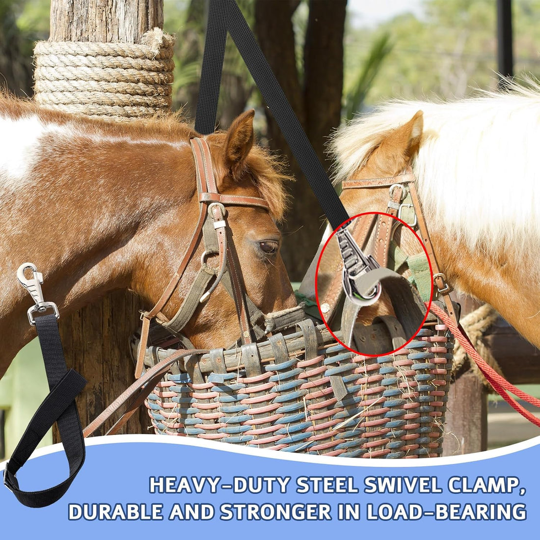 10 Pcs Horse Bucket Strap Hangers, Adjustable 20 to 31 in