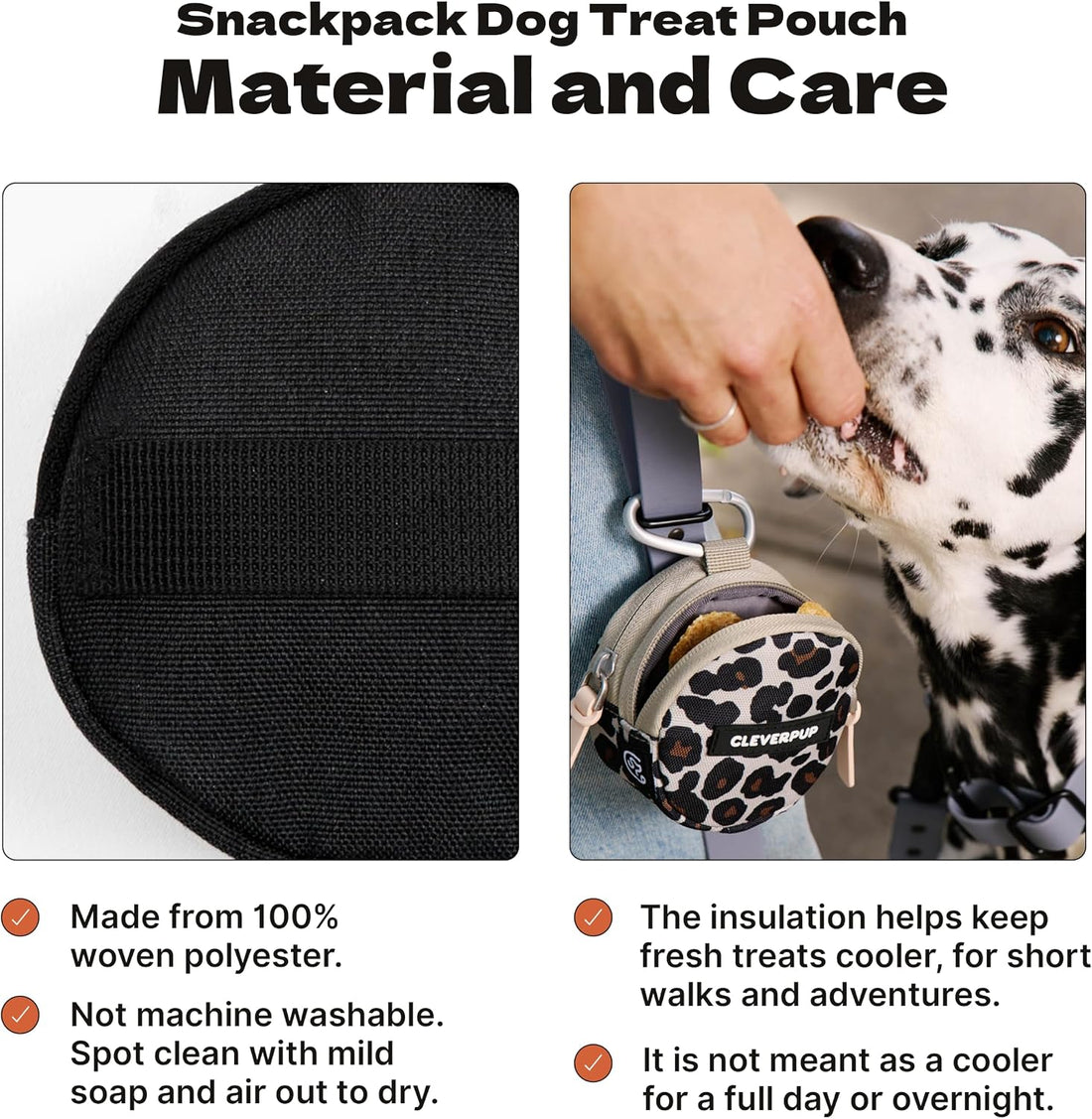 Cleverpup Snackpack Double Insulated Dog Treat Pouch