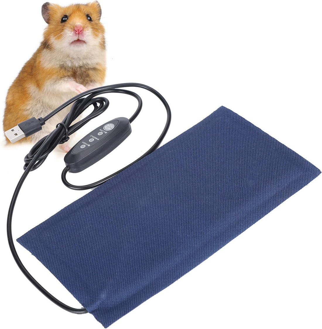 KUIDAMOS Small Reptile Heating Pad 20x10cm, 3 Level Adjustable