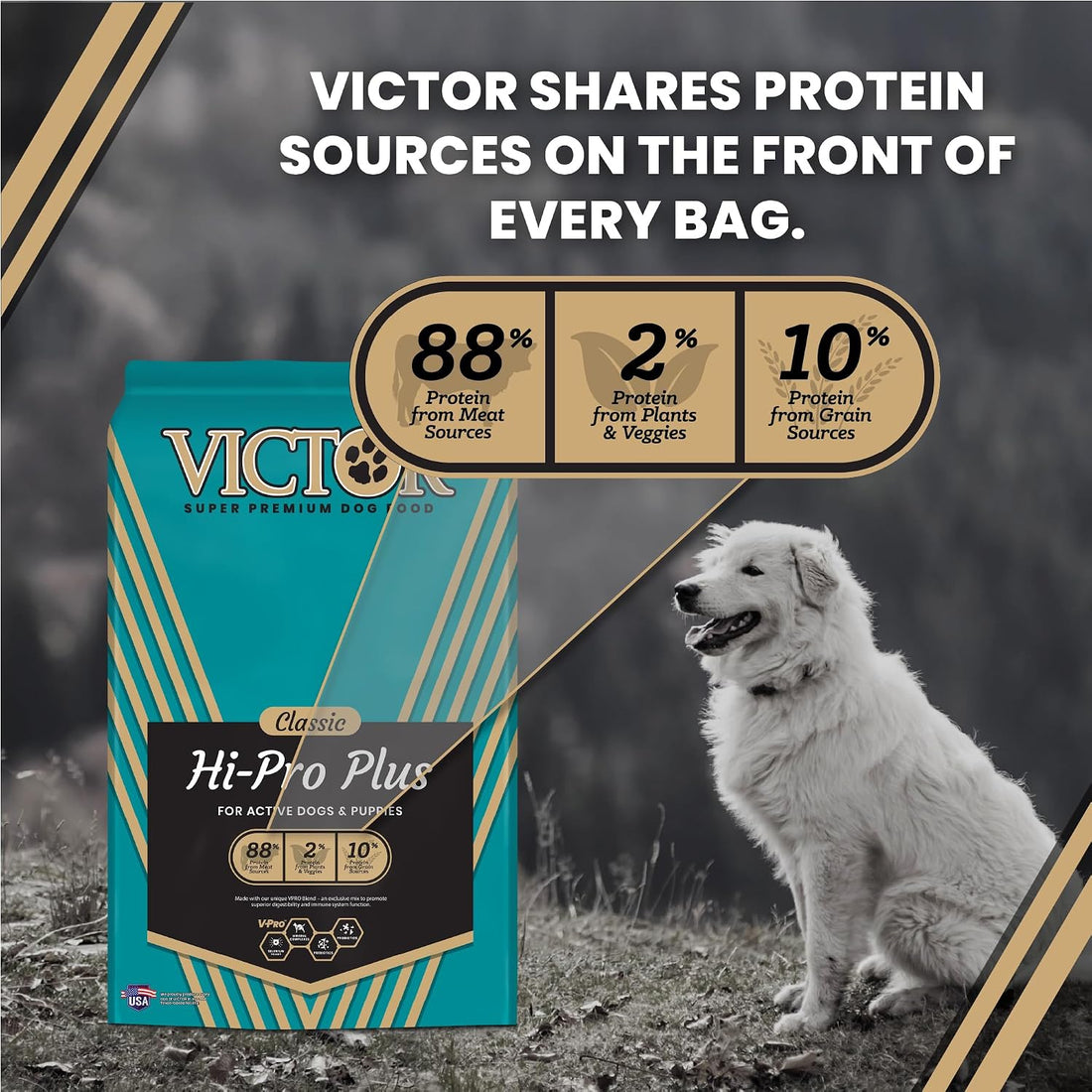 VICTOR Hi-Pro Plus Dry Dog Food - High Protein Gluten Free Dry Kibble