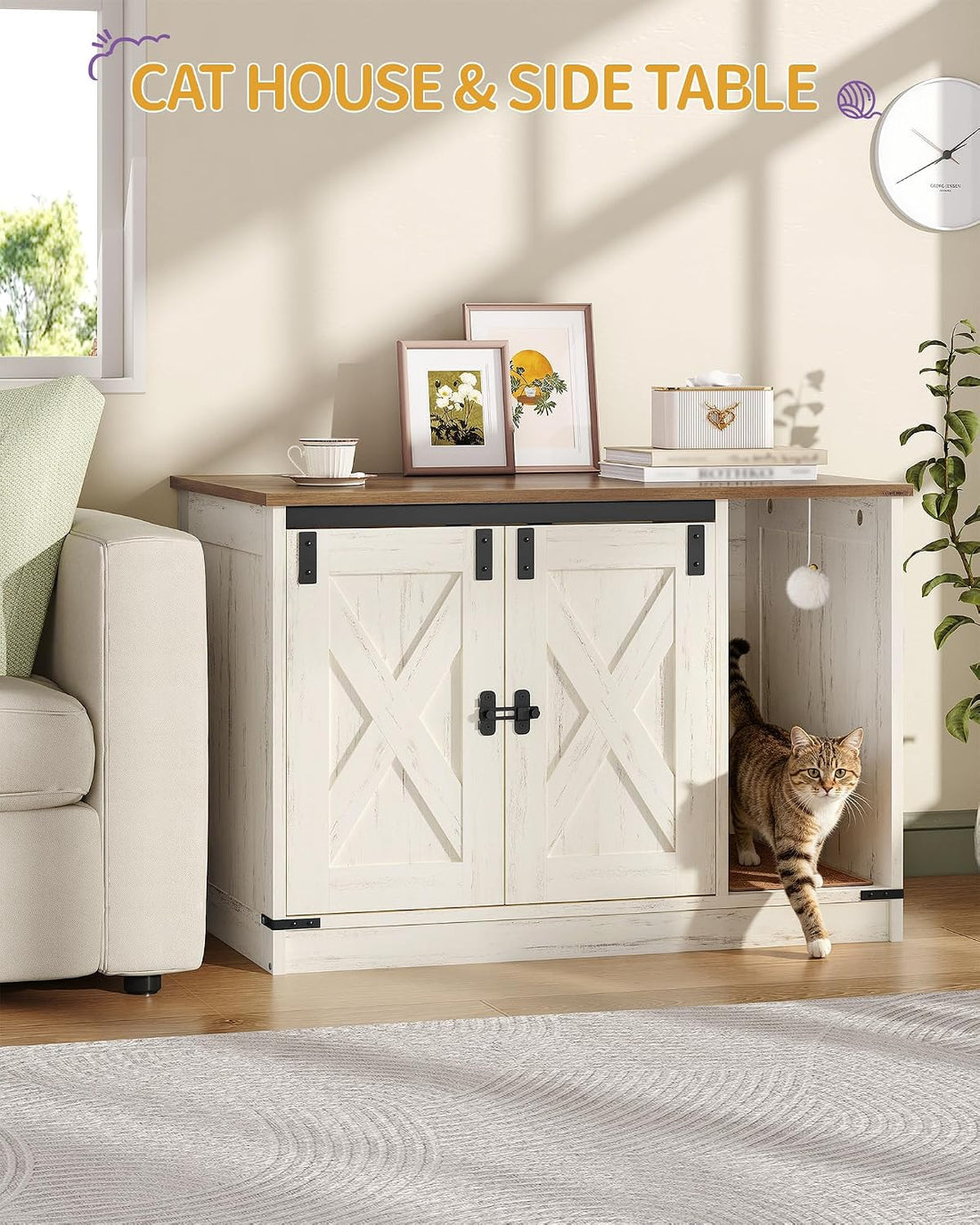 Hzuaneri Cat Litter Box Enclosure