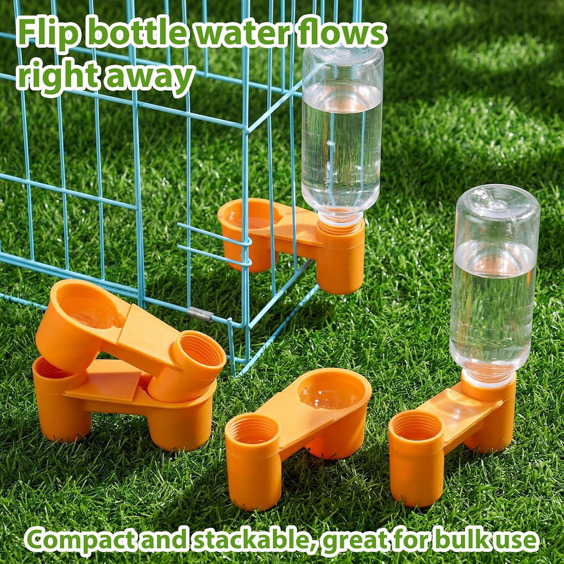 LemonRoad 24 Pcs Bird Drinker Feeder Cups Plastic Water Bottle Cup