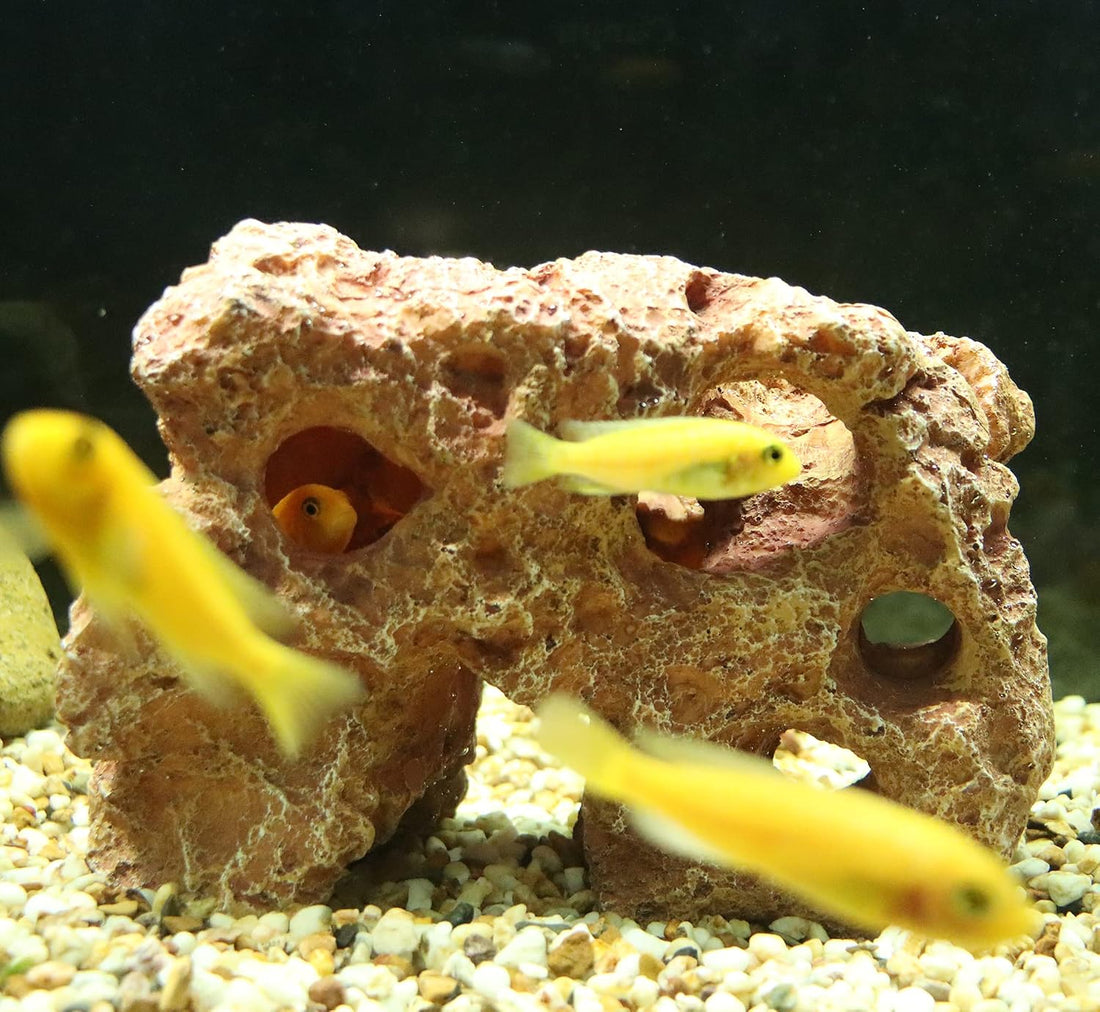 ALEGI Large Aquarium Decoration Hideouts Resin Rock Mountain Hideaway