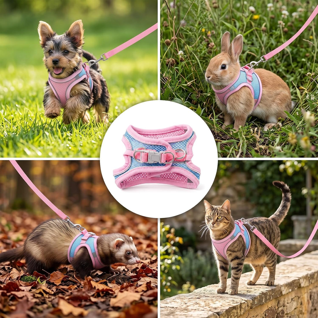 cobee Adjustable Bunny Harness and Leash Set