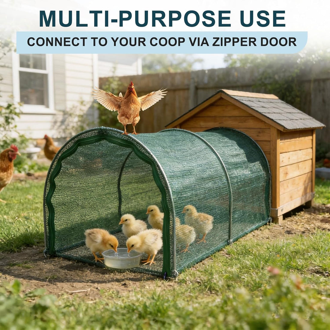 Foldable Chicken Run No Assembly Portable Tunnel for Yard 79 * 30 *