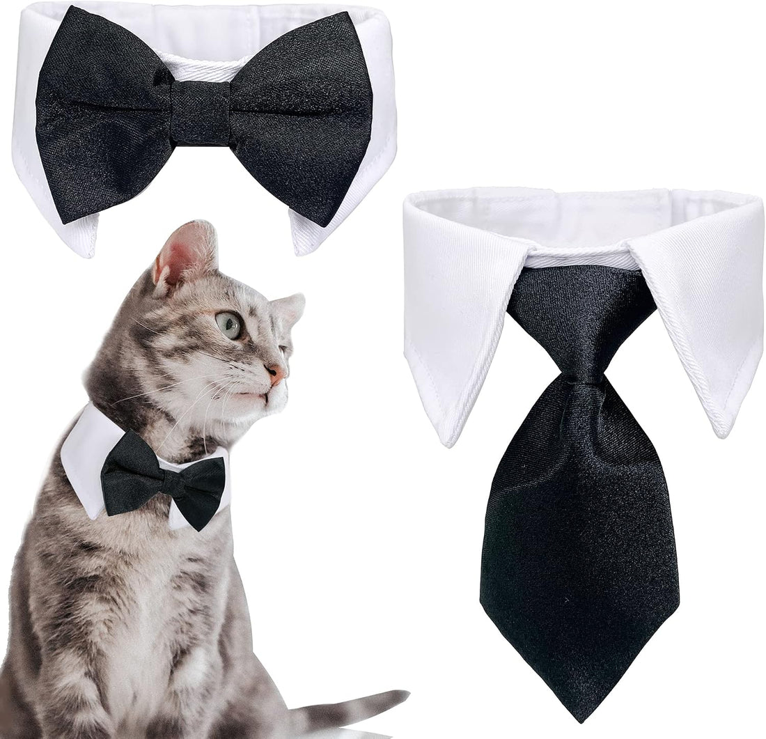 Dog Cat Tuxedo Collar, Cat Wedding Bowtie, Bow Tie Tux Costume