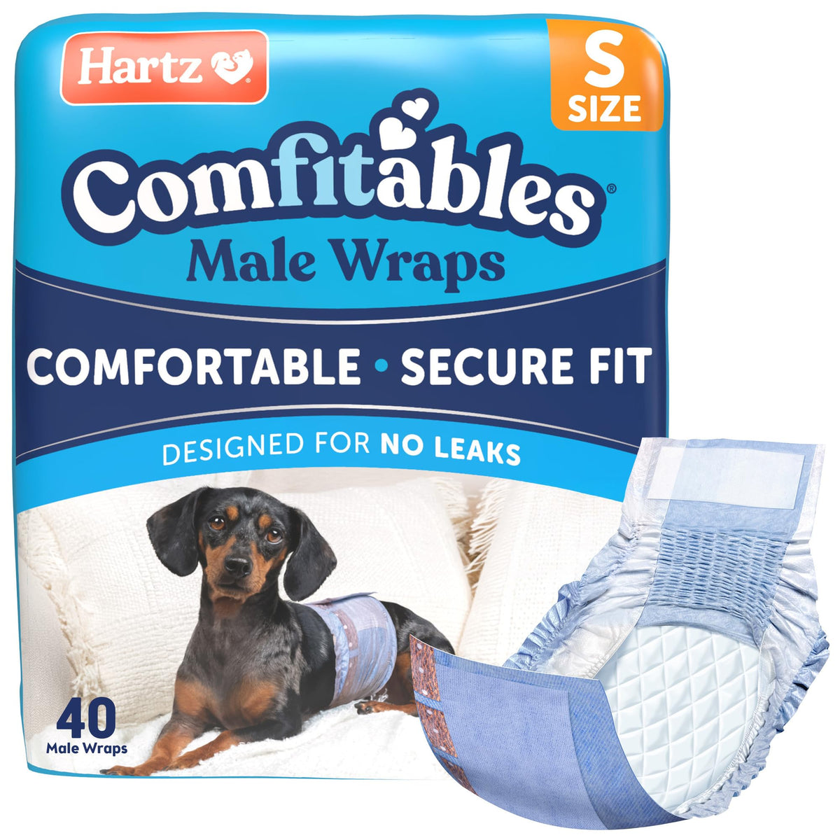 Hartz Comfitables Disposable Male Dog Wraps with Stretchy Waistband