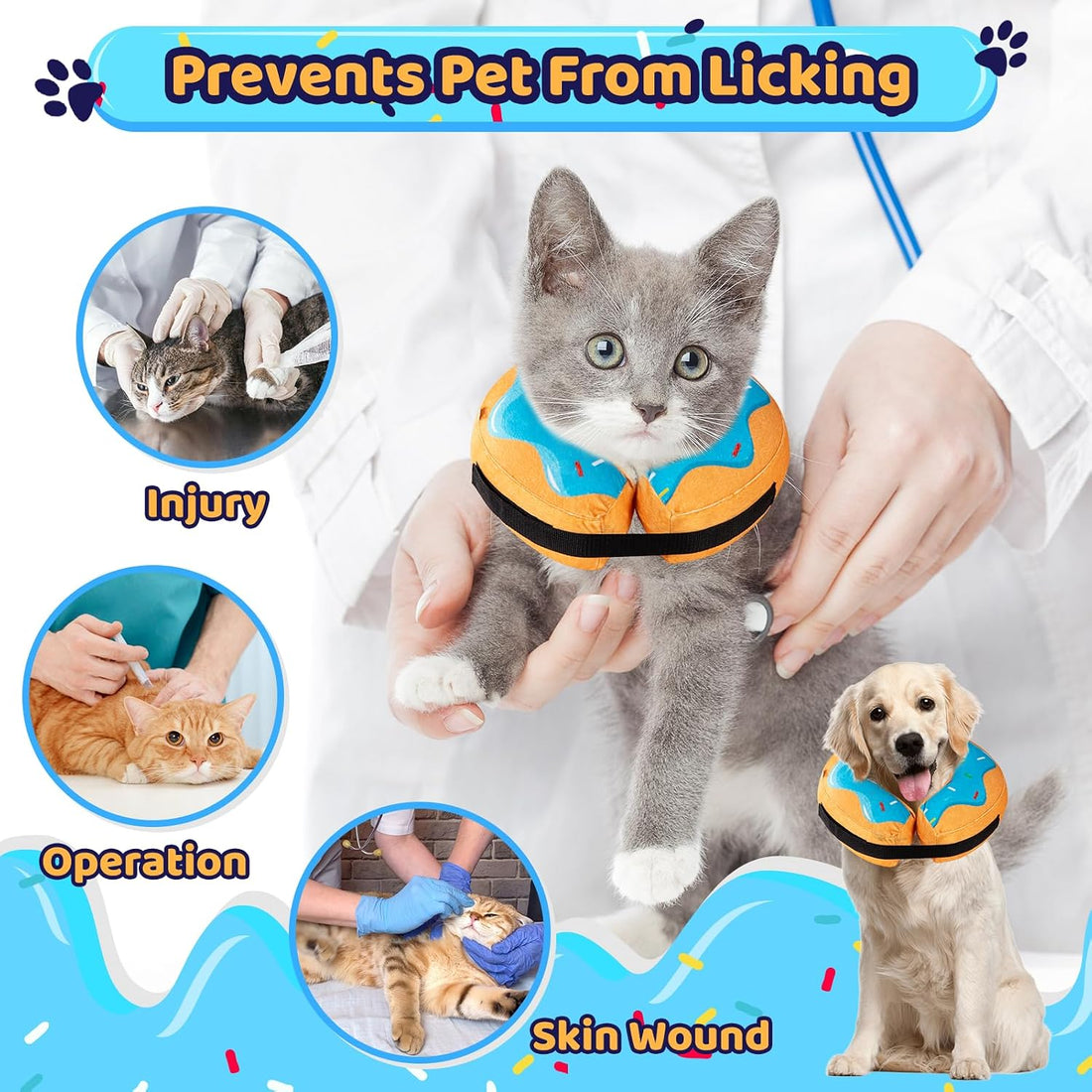 Grand Line Donut Inflatable Collar for Dogs and Cats