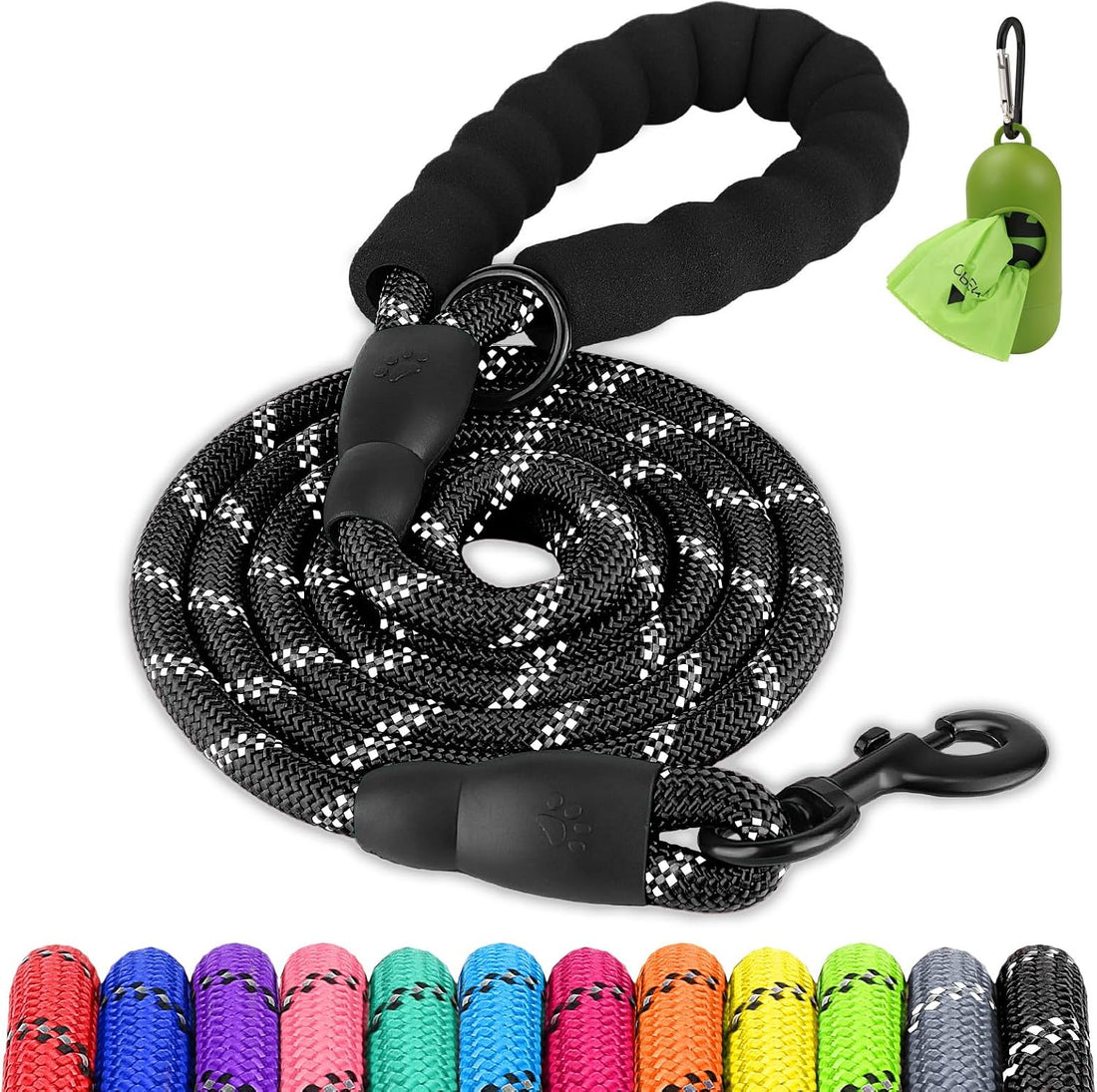 Joytale Rope Dog Leash for Medium Large Dogs, Padded Handle, 6FT