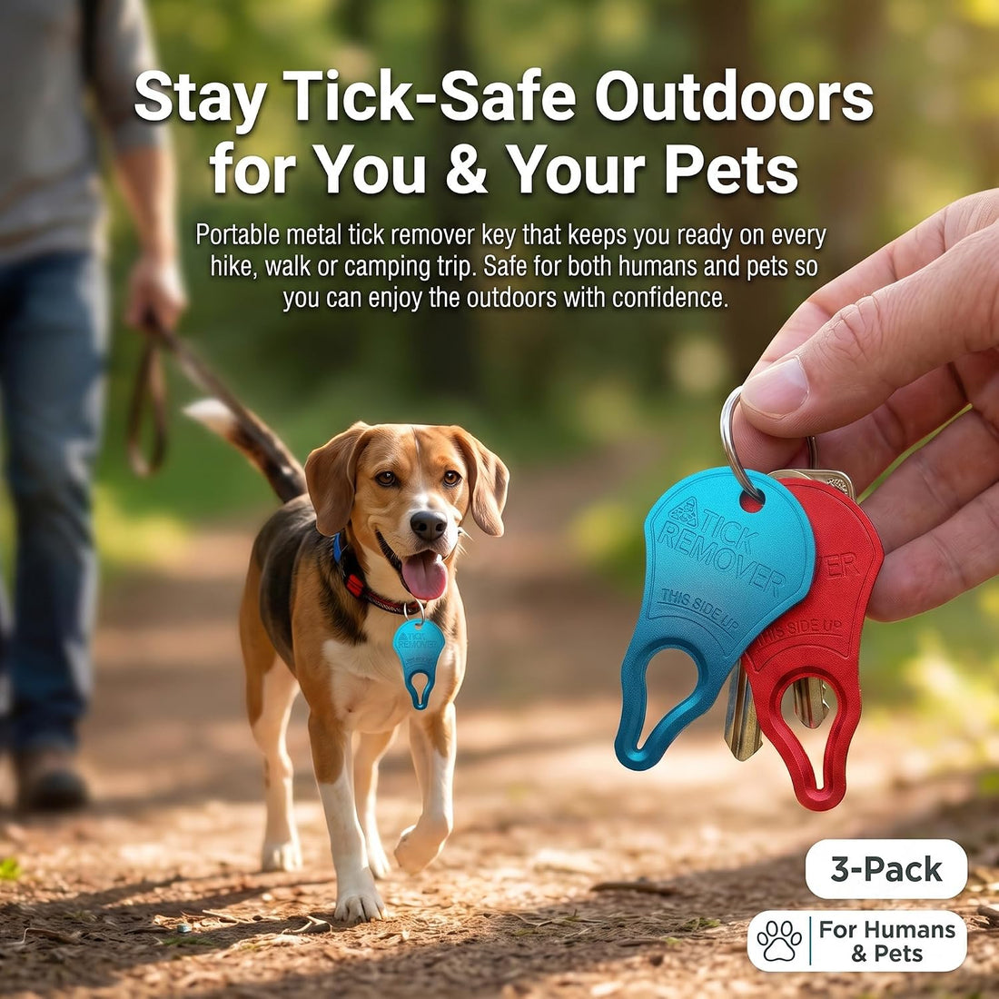 Tick Remover Tool 3 Pack | Aluminum Key for Dogs & Humans