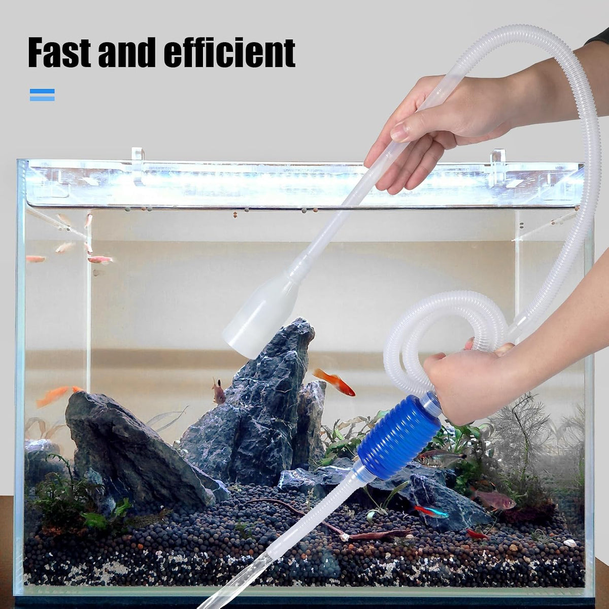 AQUANEAT Aquarium Vacuum Siphon, Hand Pump Fish Tank Water Changer