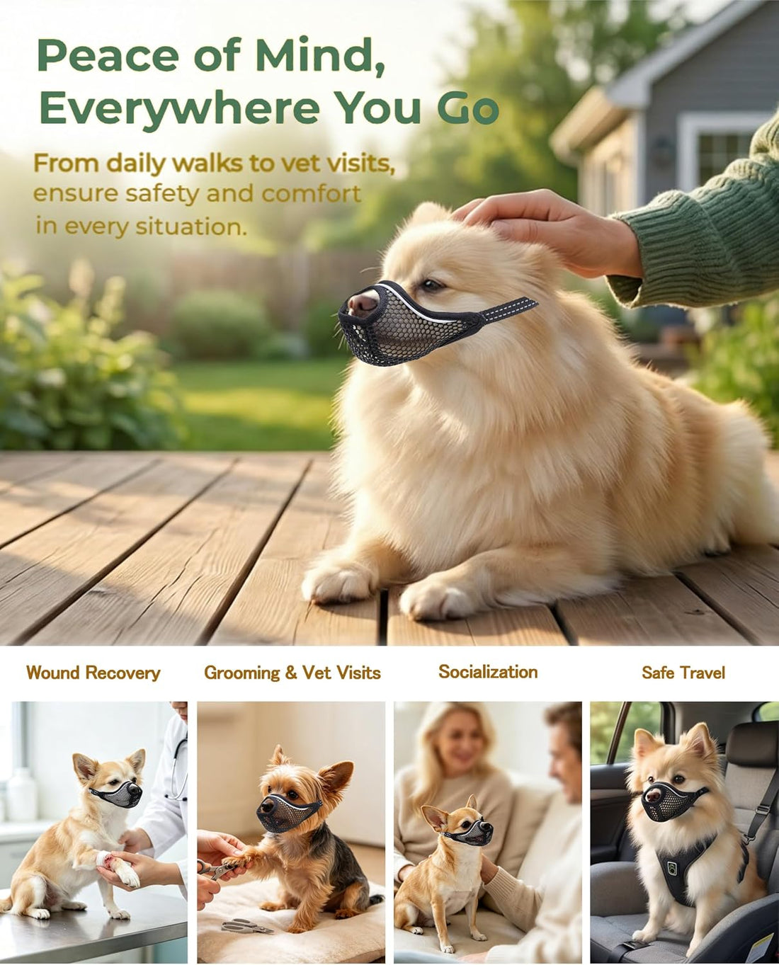 Soft Mesh Dog Muzzle for Short Snout Extra Small Dogs Anti-bite