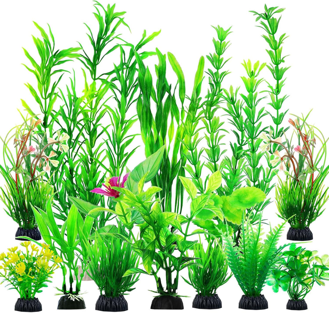 CousDUoBe 12pcs Fish Tank Accessories Aquarium Decorations Green
