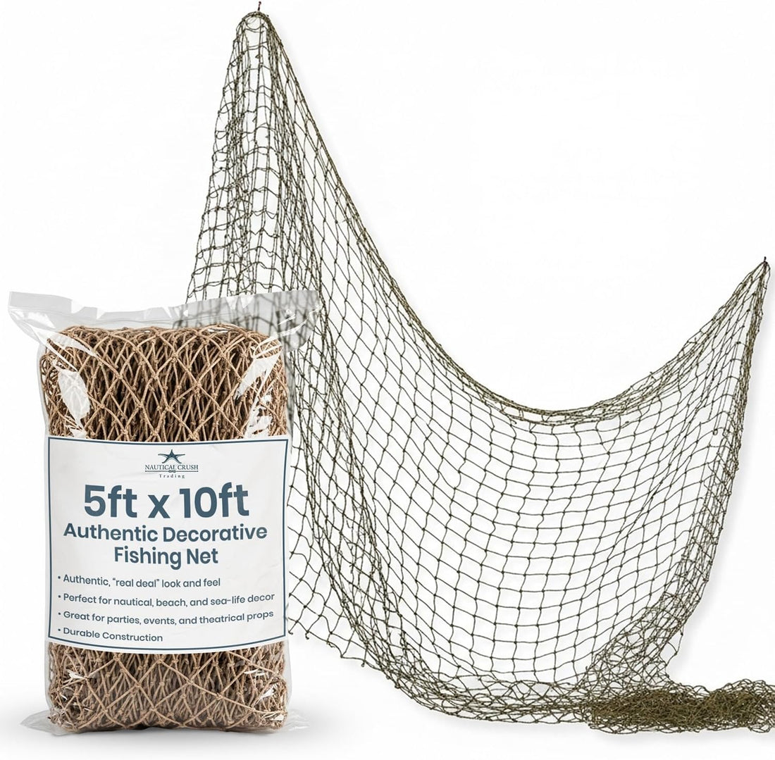 9GreenBox Nautical Decorative Fish Net 5' X 10' - Fish Netting