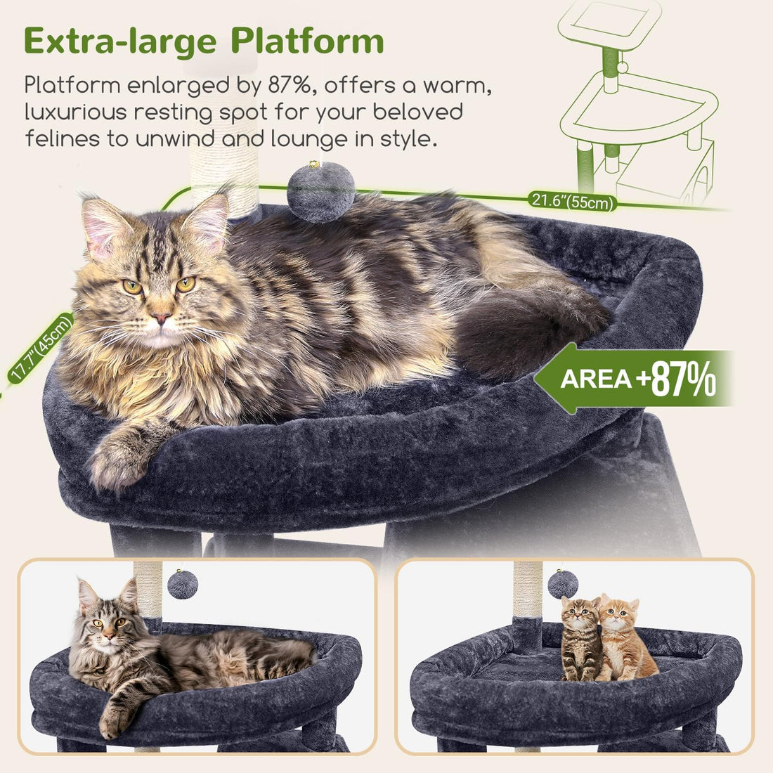 Globlazer Giant Cat Tree for Indoor Large Cats, 83in, F83