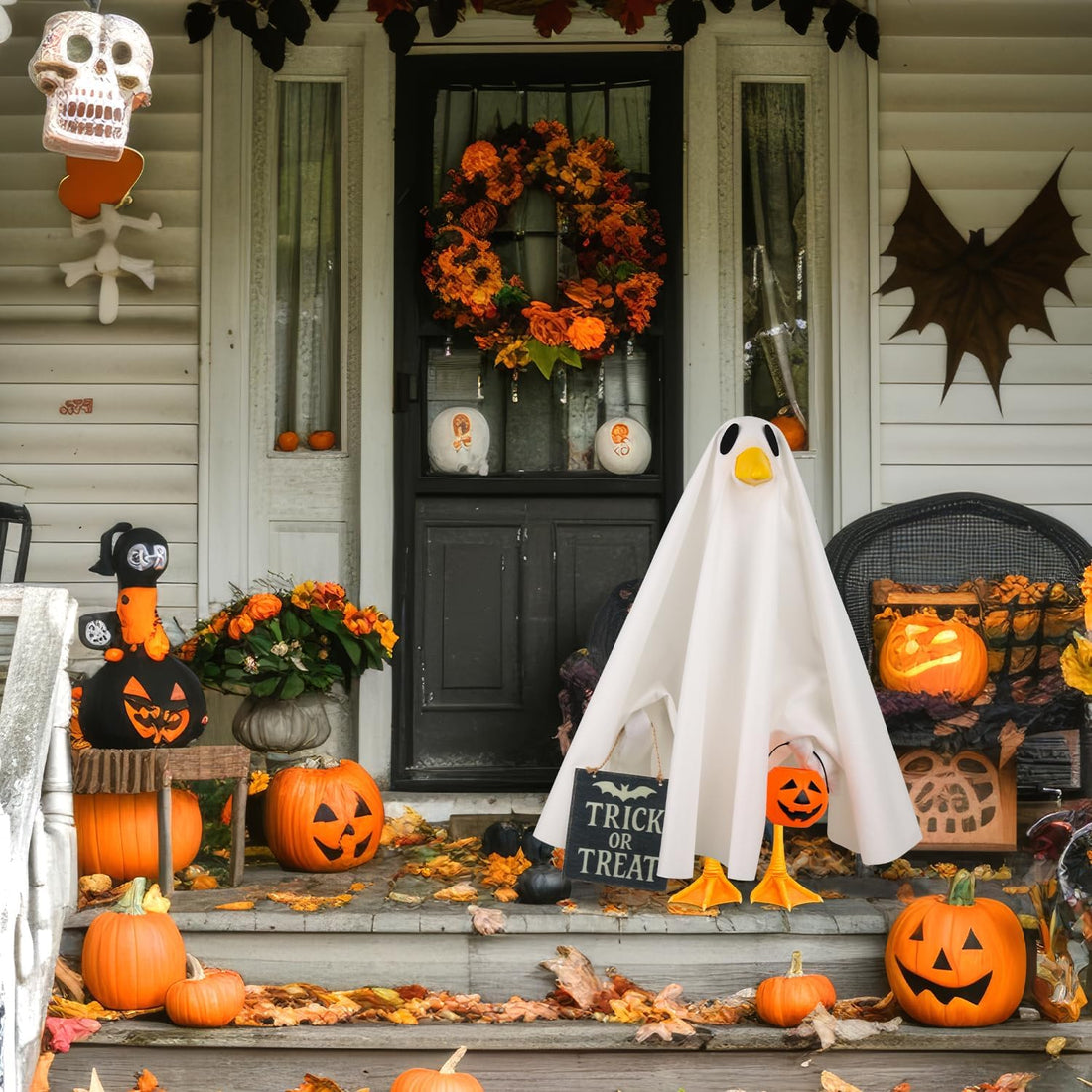 Halloween Goose Outfit Ghost Porch Goose Costume for Outdoor Decor