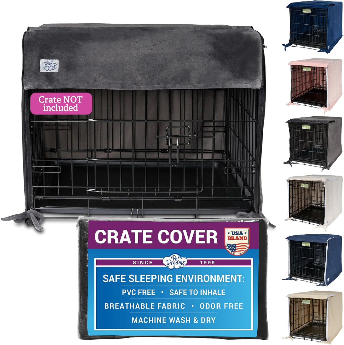 Pet Dreams Dog Crate Cover, Pink, X Small, 18"