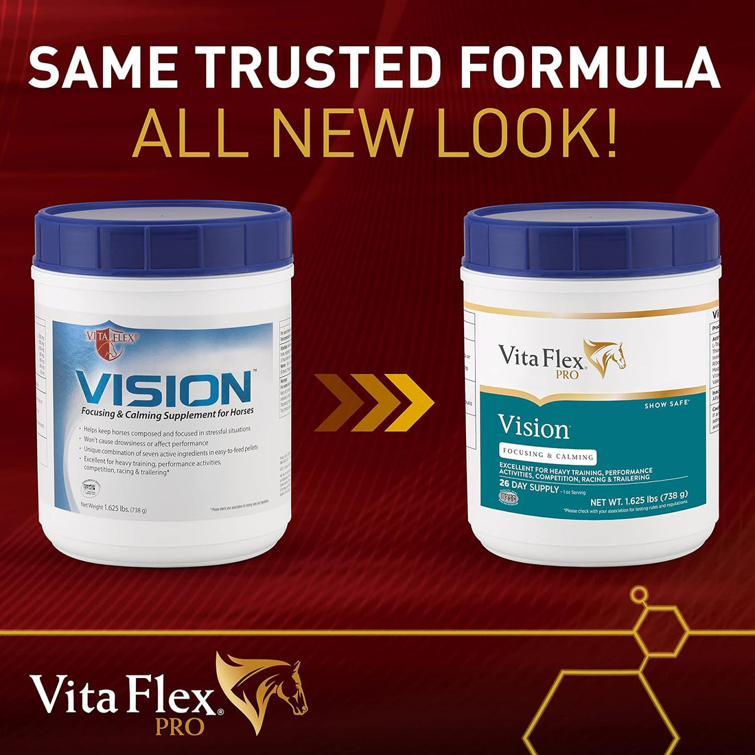 Vita Flex Pro Vision, Focus and Calming Horse Supplement, 26 Day
