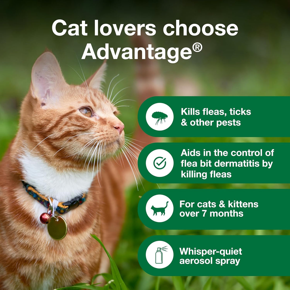 Advantage Treatment Spray for Cats, Kills Fleas & Ticks, 8 oz.