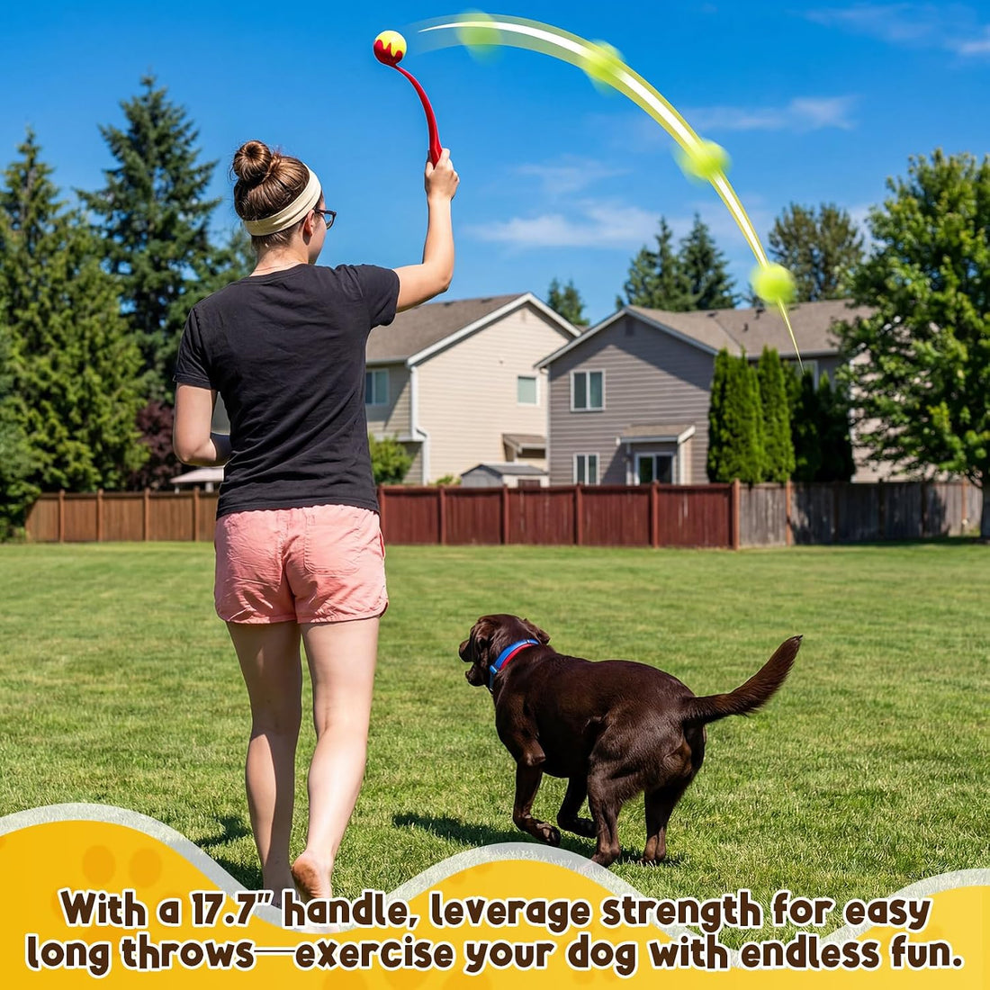 Jerify 3 Pack Dog Ball Thrower Launcher with 17.7 Inches Handle