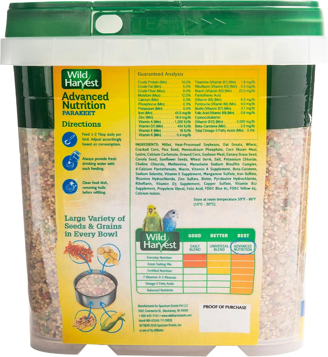 Wild Harvest Advanced Nutrition Diet For Parakeets 4.5 Pounds