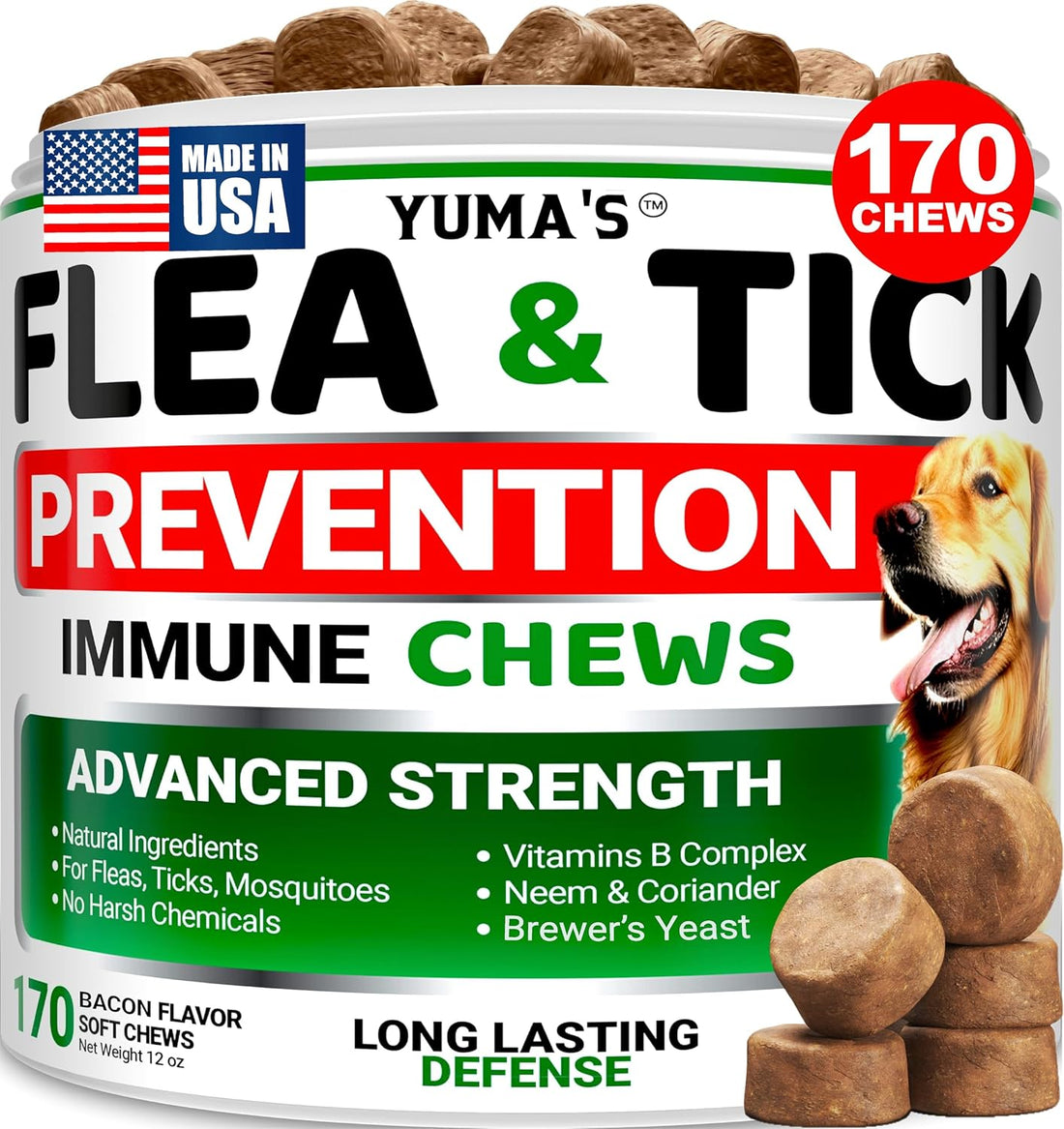 Chewable Flea and Tick Prevention for Dogs - 240 Chews