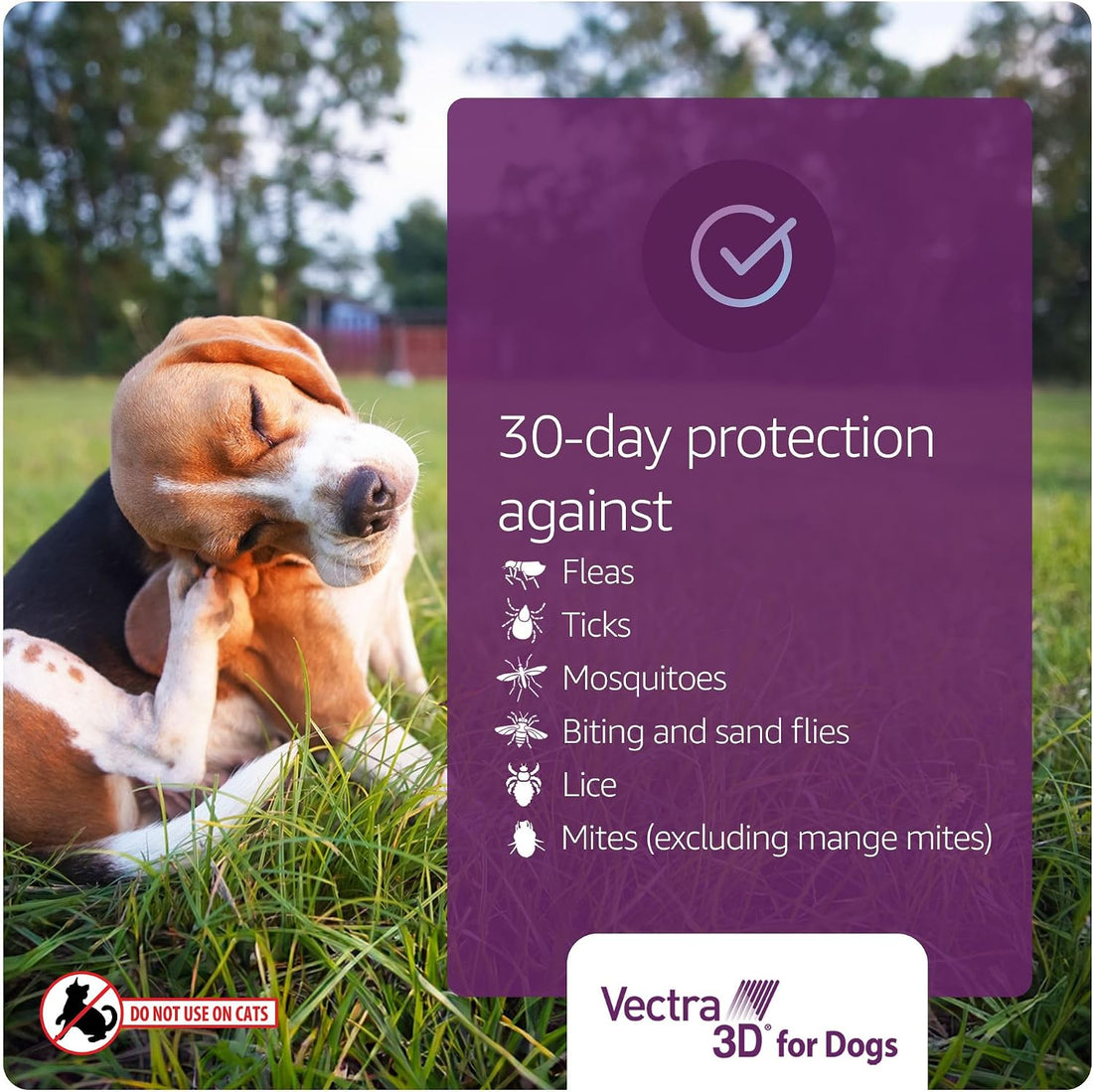 Vectra 3D Flea and Tick Prevention for Small Dogs 11-20 lbs, 3‑Month