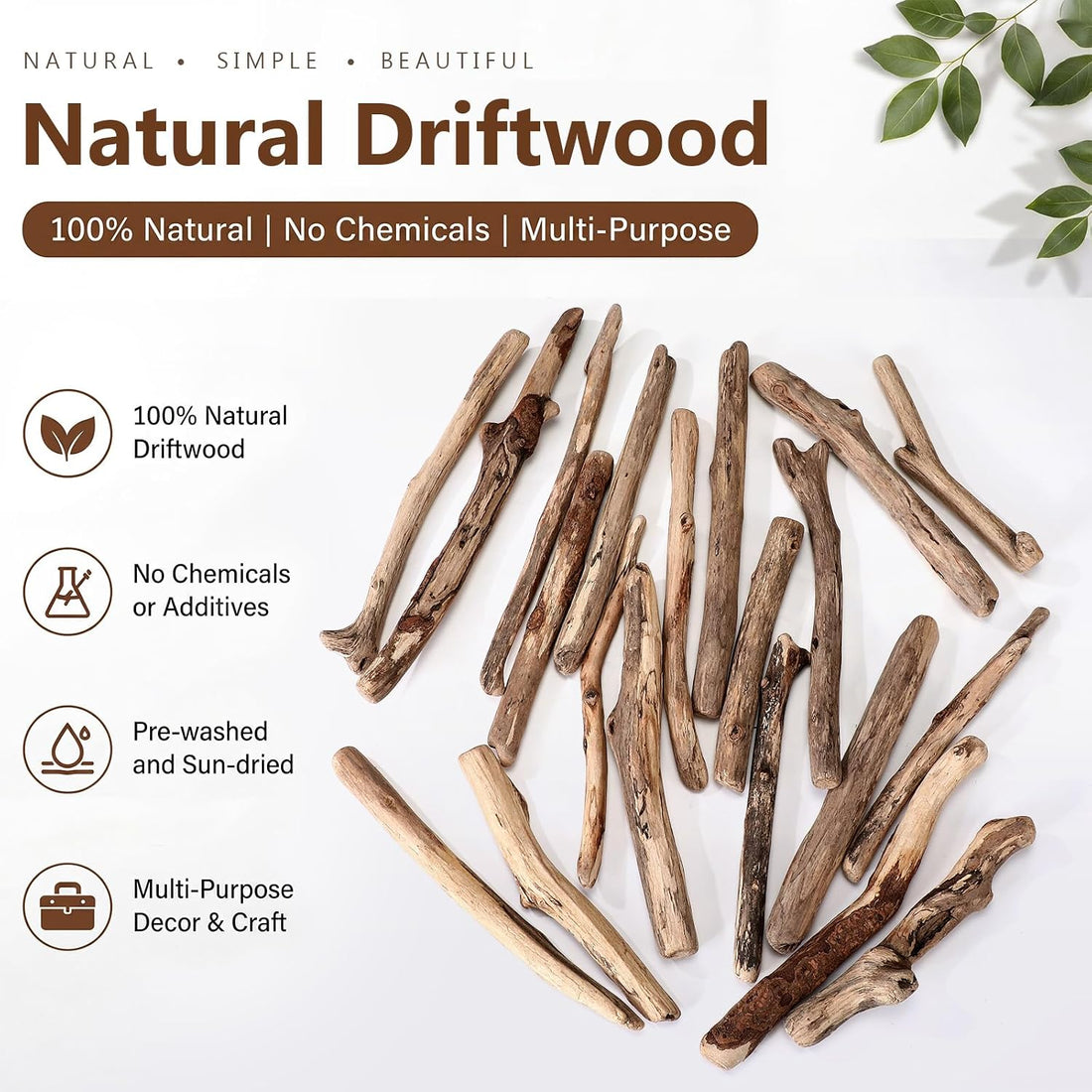 Novabright 20 Pcs Natural Driftwood Branches