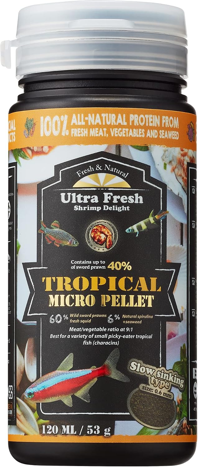Ultra Fresh Tetra Fish Food, Slow Sinking, All Natural Ingredients